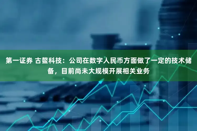 第一证券 古鳌科技：公司在数字人民币方面做了一定的技术储备，目前尚未大规模开展相关业务